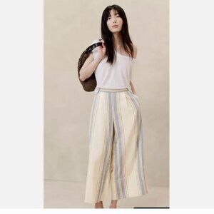 Banana Republic Linen-Blend Easy Wide-Leg Cropped XS Pant NWOT retail $90